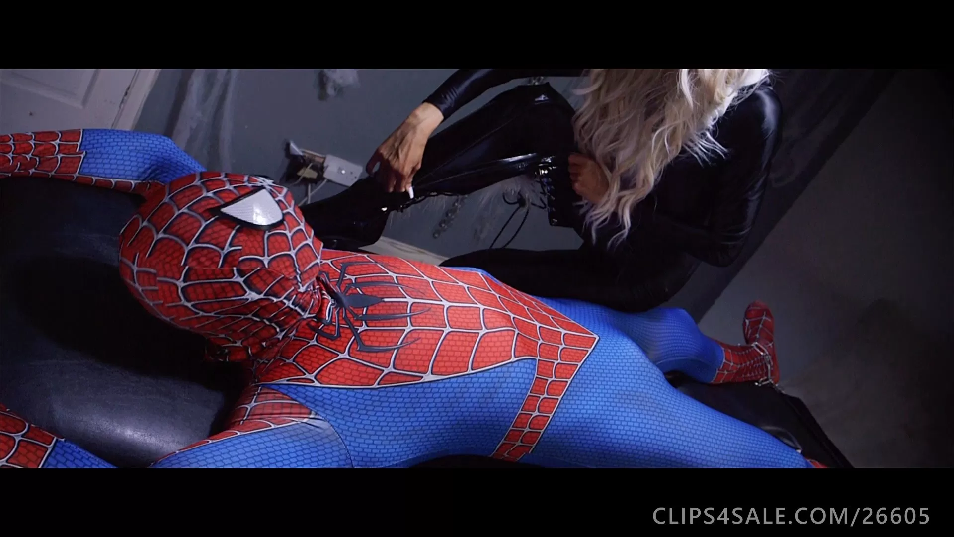 UKTickling – Black Cat & Spiderman Part 2 Never Let A Black Cat Cross Your Path.webp