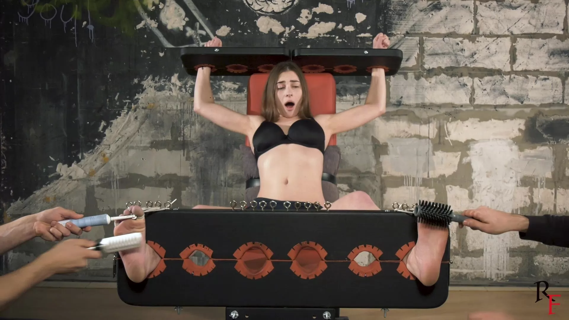 RussianFetish - Tickling hell for Bria in stocks or story how we tease 18 yo bea.webp