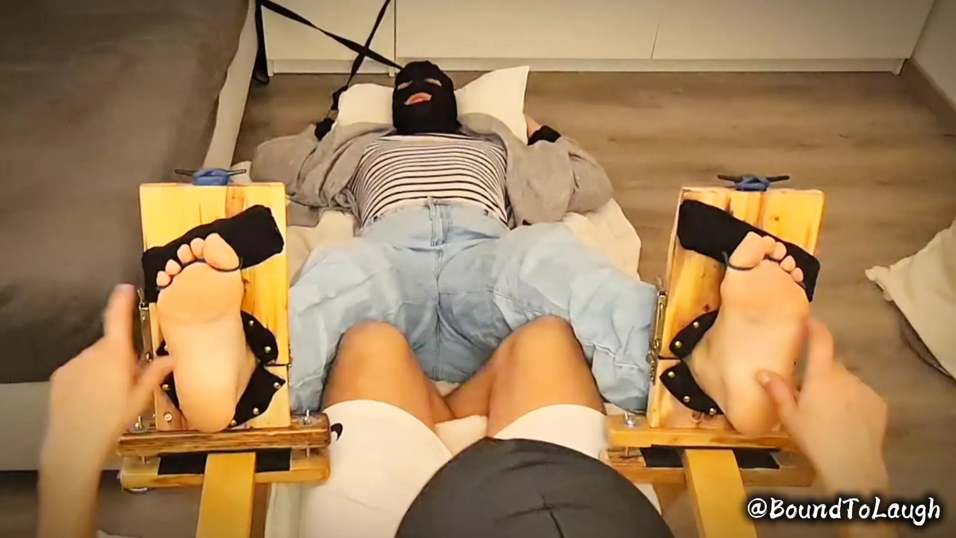 BoundToLaugh – Disobedient Wife Punished in Stocks – Extreme Foot Tickling & T.webp