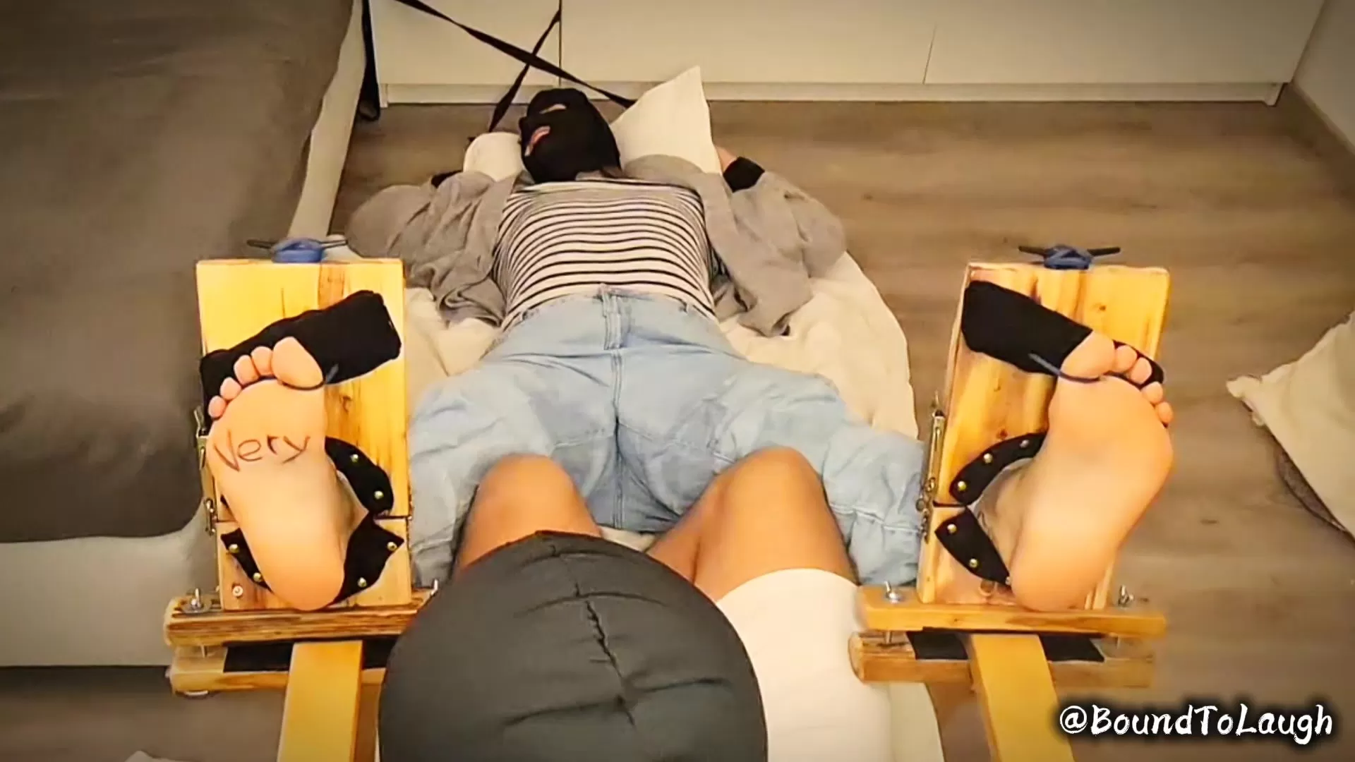 BoundToLaugh – Disobedient Wife Punished in Stocks – Extreme Foot Tickling & T.webp